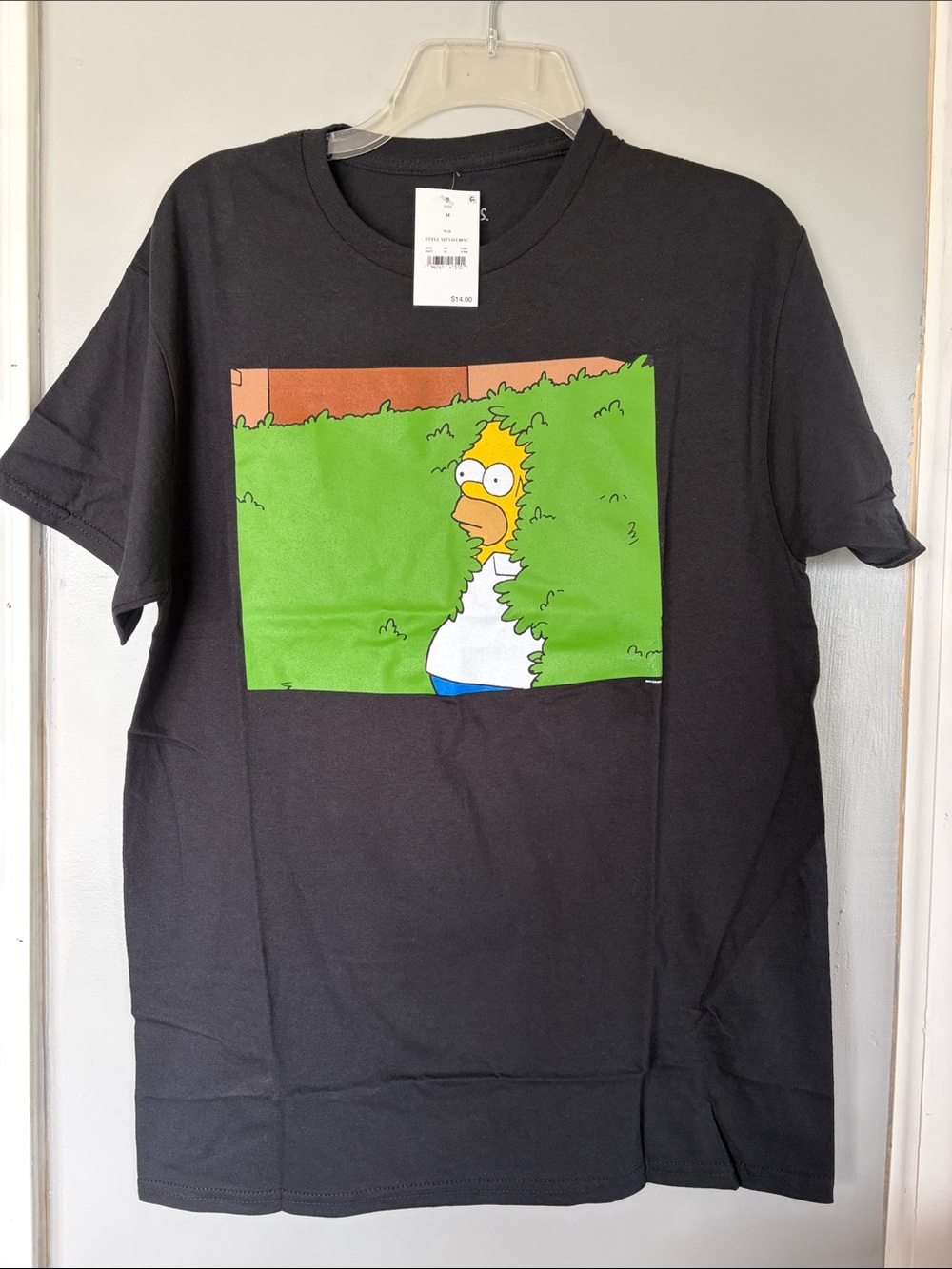 Black Short Sleeve Tee with Homer Simpson Graphic